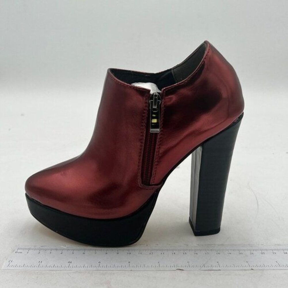 Women Trendy Block Chunky High Heels Platform Ankle Boots Pointed Toe